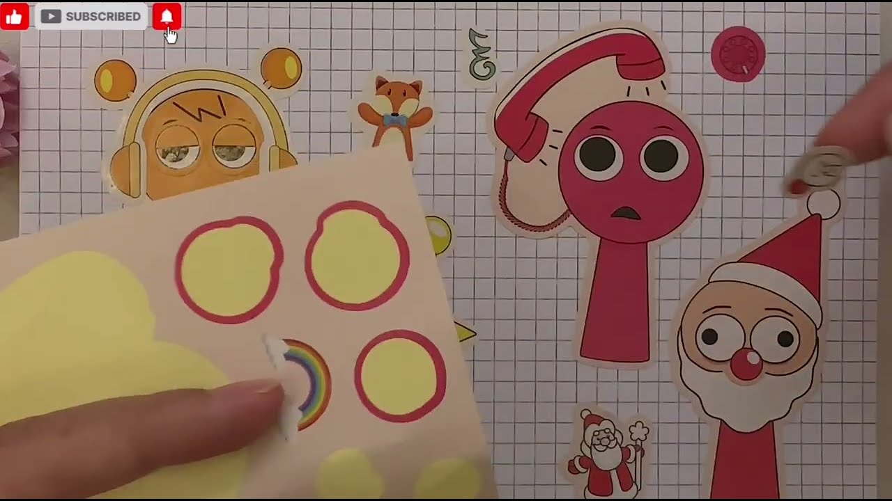 Oddly Satisfying Sticker Peeling ASMR | DIY Cute Characters😍#asmr #craft #satisfying #sprunki