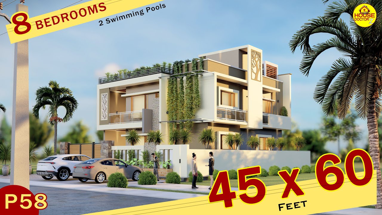 45x60 North Facing House Plan | 2700 Square feet | 8 BHK | 45x60 House Design | 45By60 House Design.