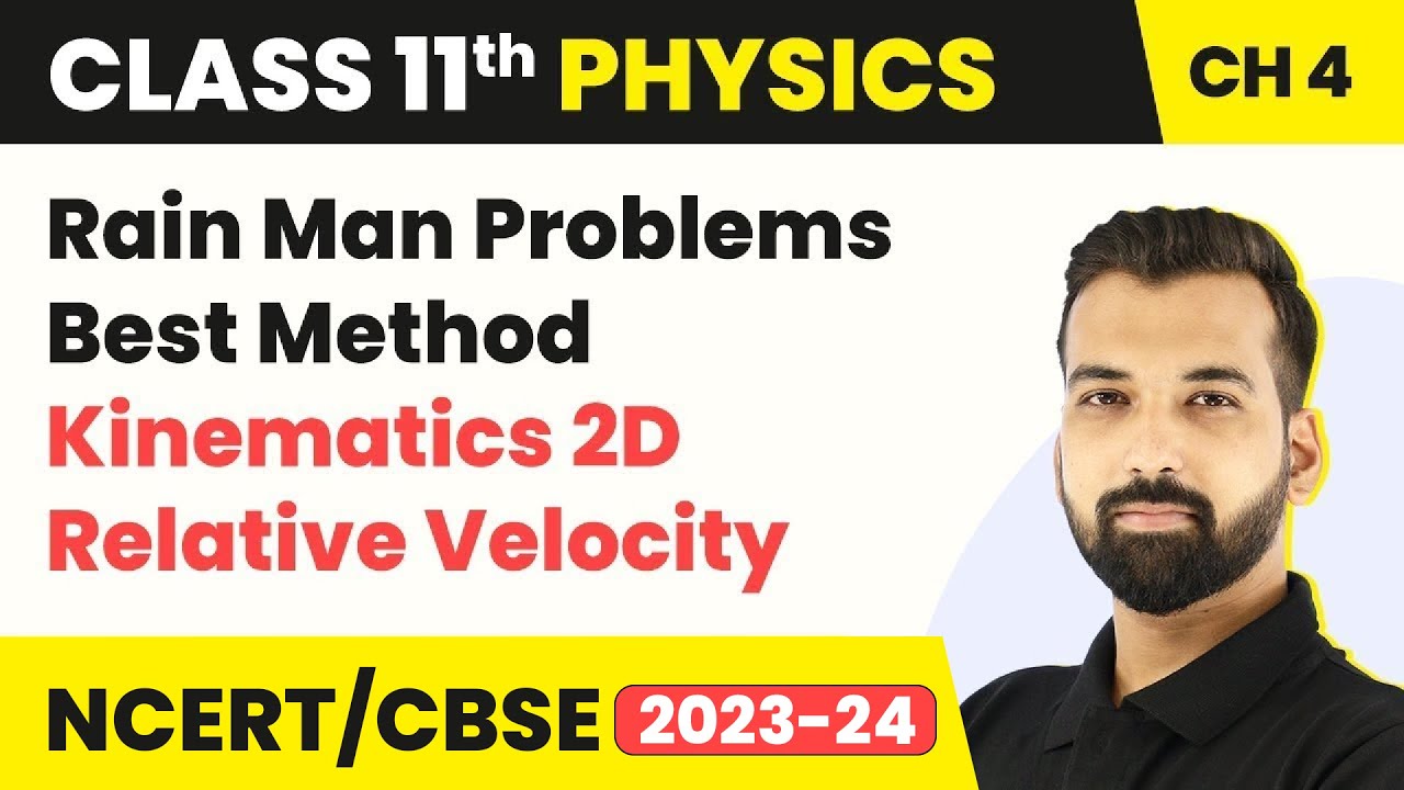 Kinematics 2D Relative Velocity - Rain Man Problems | Class 11 Physics Chapter 4