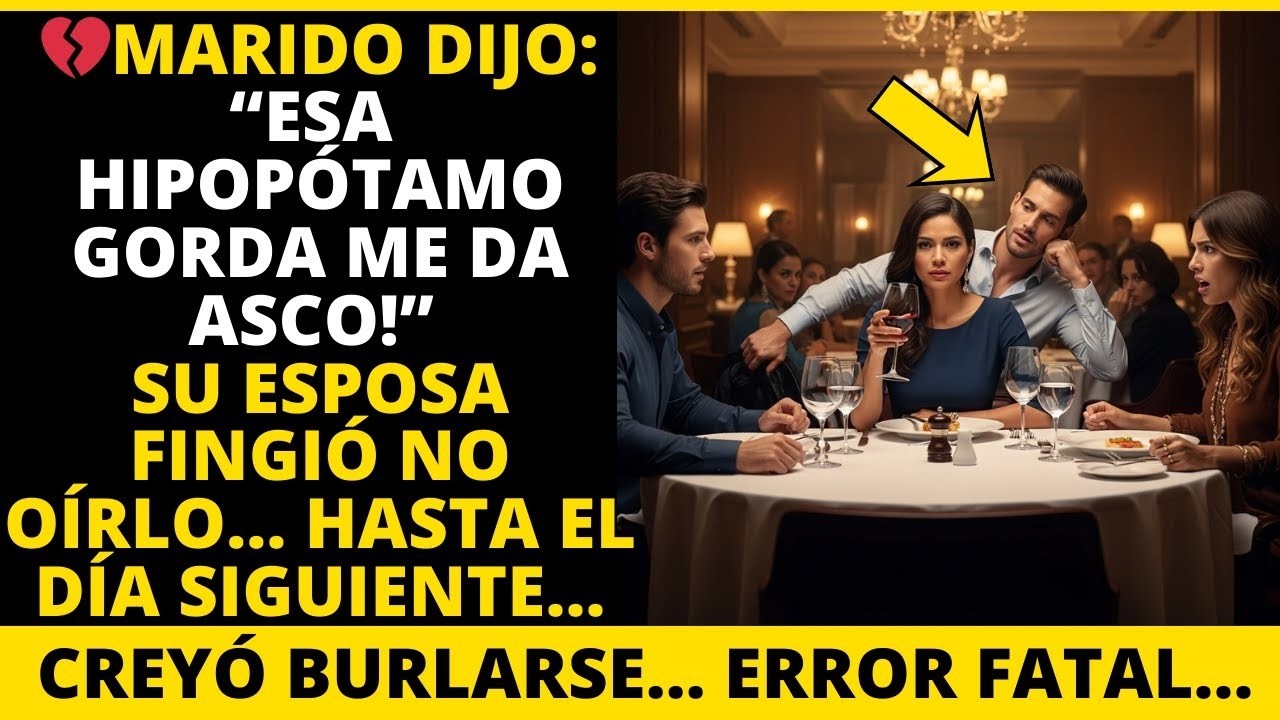 MARIDO DIJO “ESA HIPOPÓTAMO GORDA ME DA ASCO!” SU ESPOSA FINGIÓ NO OÍRLO… HASTA EL DÍA SIGUIENTE