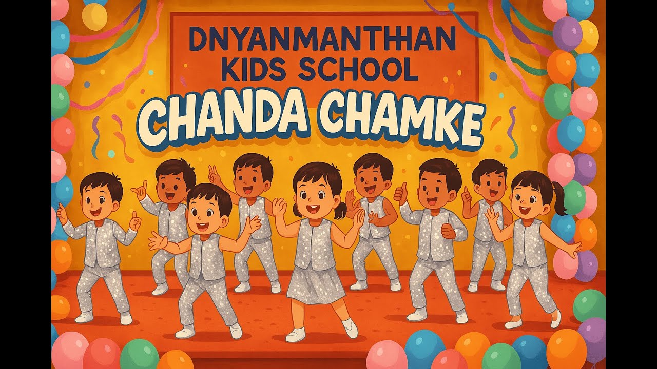 🌟 Junior KG Stars from Dnyanmanthan Kids School Shine Bright in 'Chanda Chamke' Dance! 🌙💃