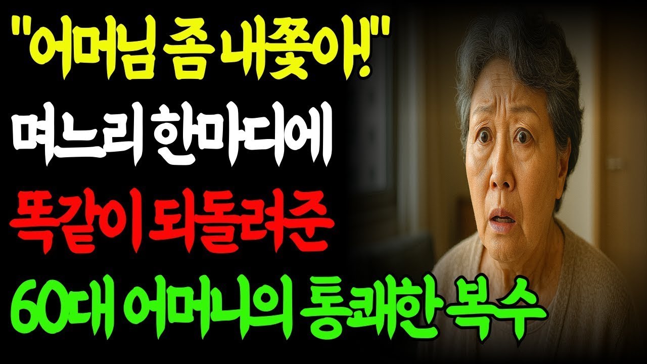 시어머니 좀 내쫓아 며느리의 한마디에 충격받은 60대 어머니의 통쾌한 복수 | 노후사연 | 삶의지혜 | 고부갈등 | 가족이야기 | 오디오북 | 사연라디오