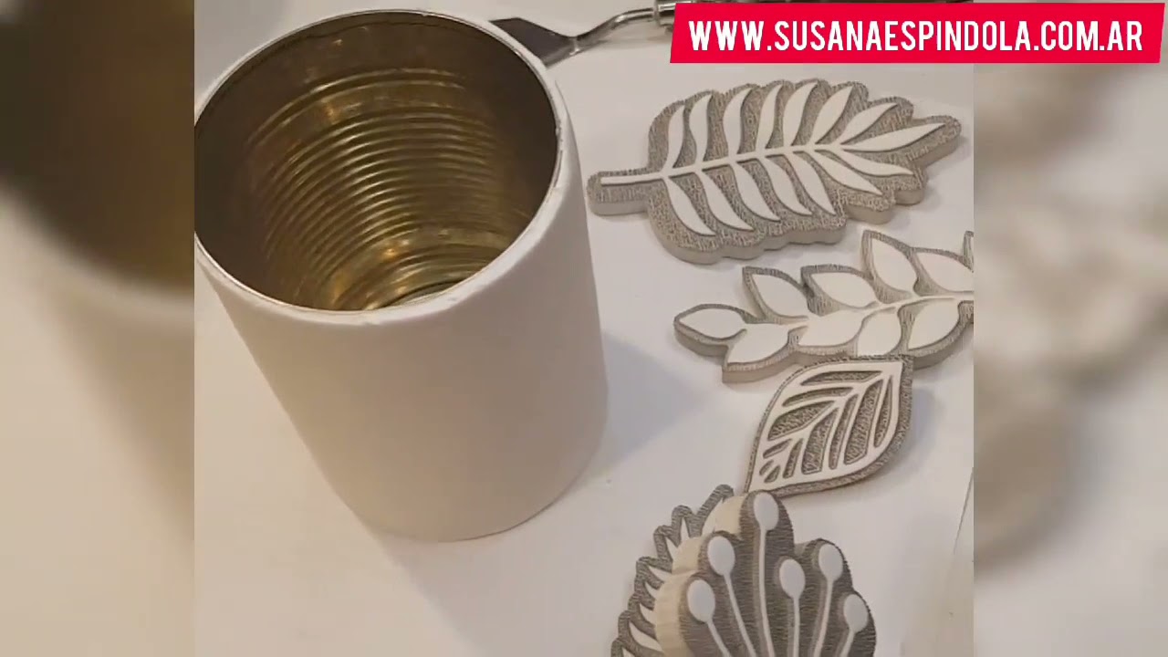 Reciclado de una lata con porcelana fria y nuestros sellos