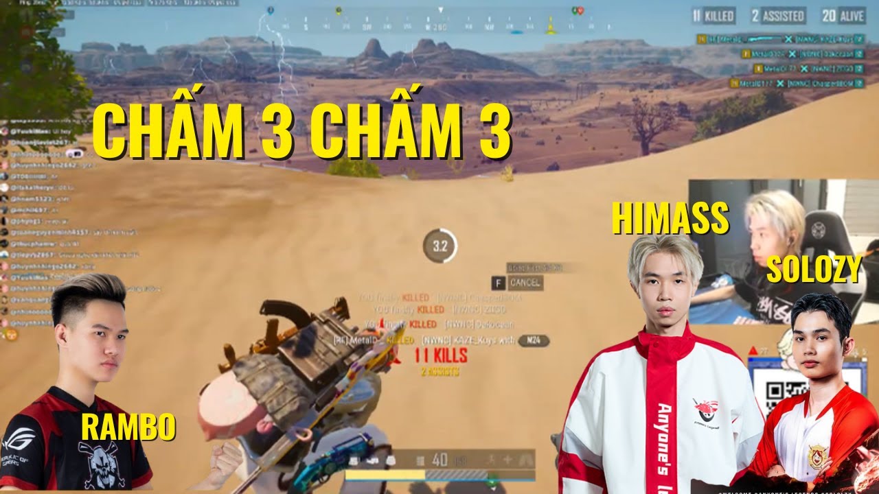 PUBG VN - Himass squad cùng với Rambo đêm khuya