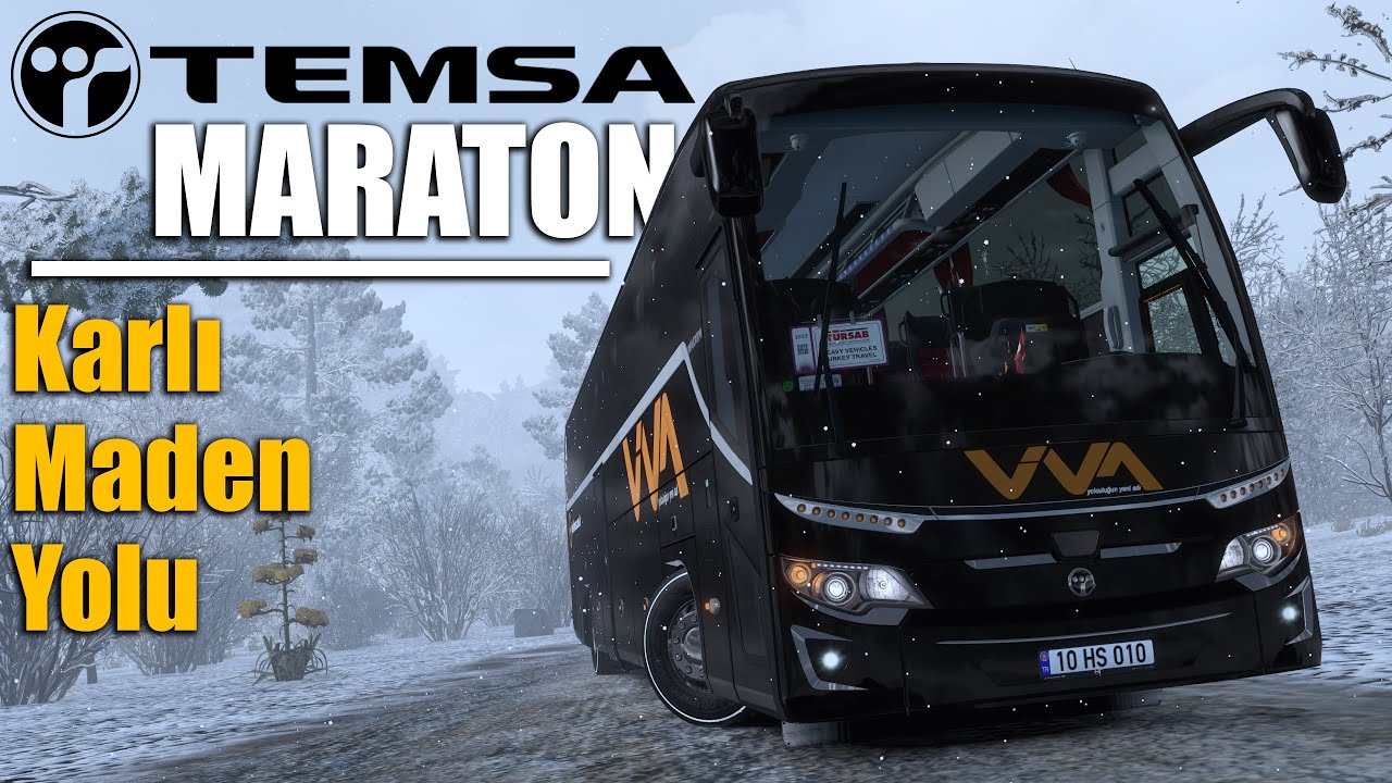 Karlı Virajlı Maden Yolu !! Temsa Maraton ile Karlı Yolculuk | Ets2 Greece Dlc 1.53 !!