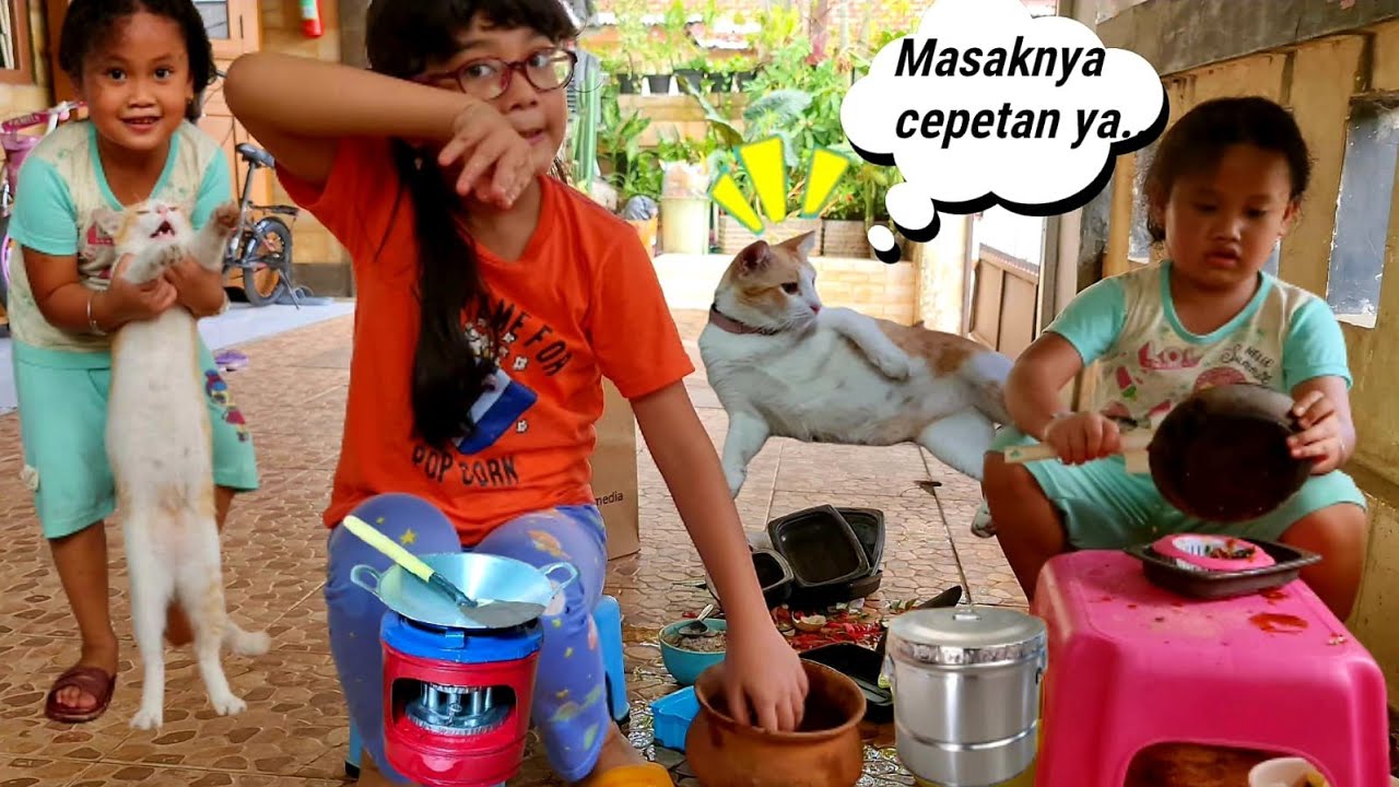 HEHE KUCING MARCO DUDUK SANTUY DIAJAK HANUM BOCIL MAIN MASAK MASAKAN BOHONGAN 💞 Hanum Diary