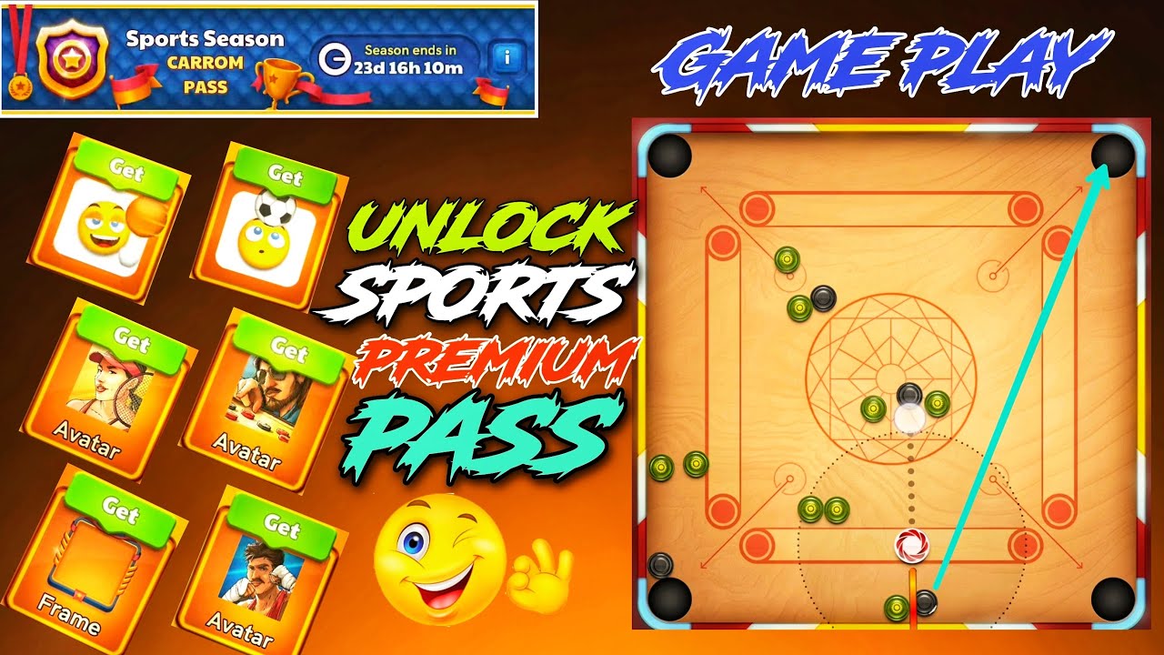 Carrom pool /sports premium pass unlock/ Game Play Gaming Nazim/ Carrom Pool Nazim/🔥🔥🔥