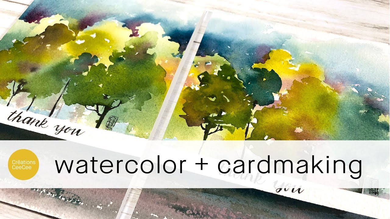 how to paint loose watercolor landscapes for greeting cards