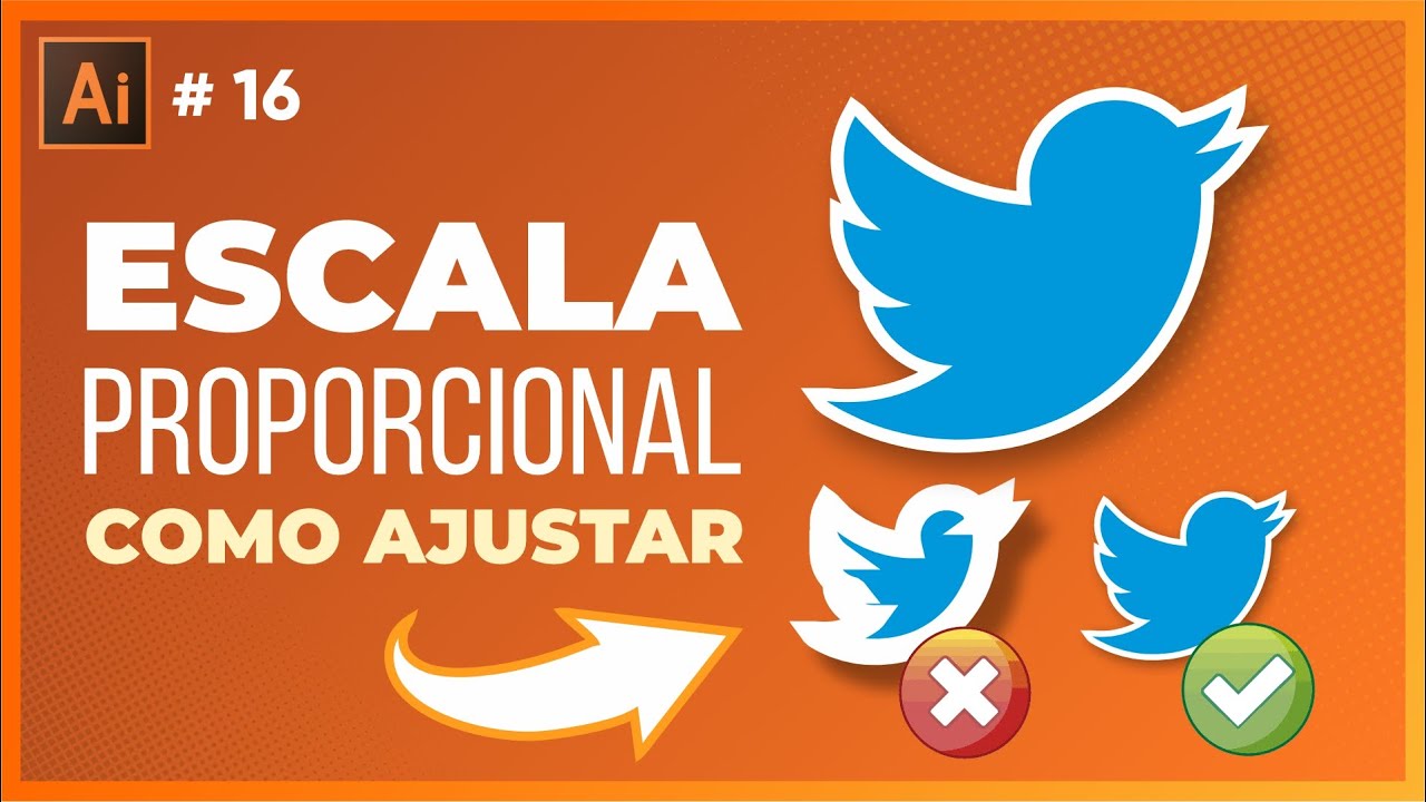 Como redimensionar traçados no Illustrator fácil (Curso de Illustrator Grátis)