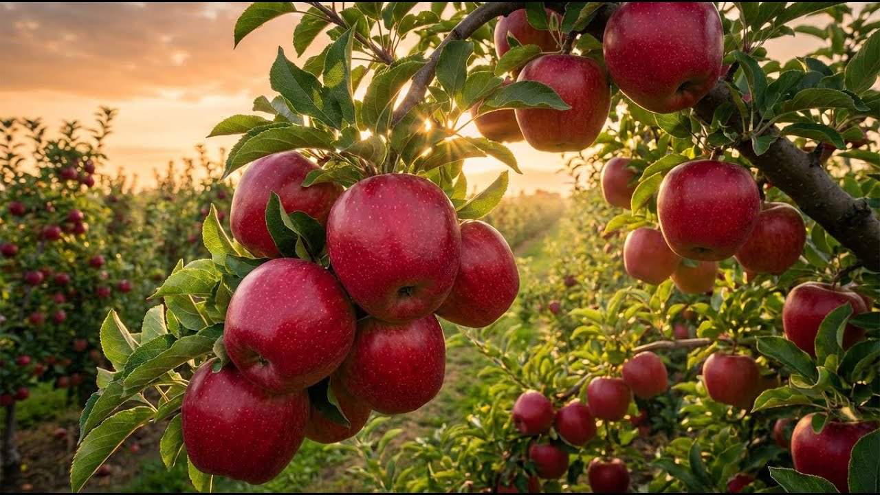 How Red Apples Grow So Big | Giant Apple Orchard