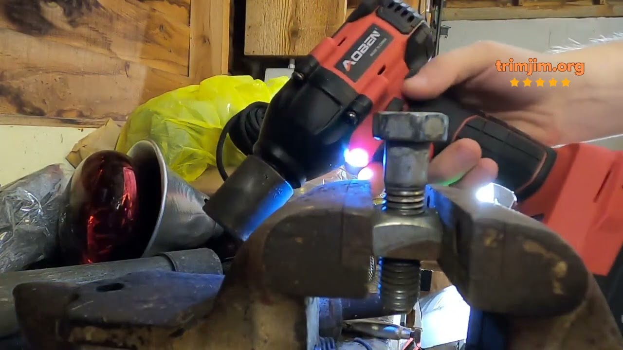 Review AOBEN Cordless Impact Wrench 1/2 Inch, Power Impact Gun Kit, Max 600N. M/450Ft-lbs High Torqu