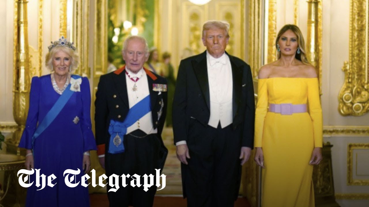 In full: President Trump and First Lady Melania Trump attend Windsor state banquet