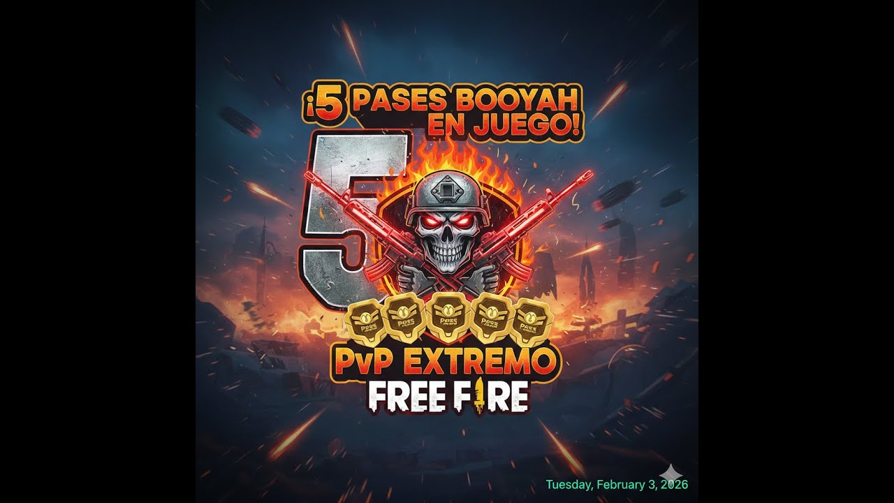 5 Pases Booyah en Juego! PvP Extremo Free Fire // envivo en kick