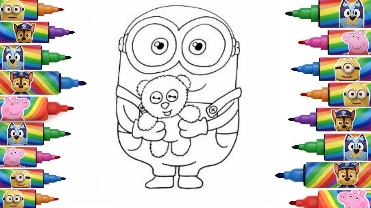 Step by Step Minions Drawing 🟡 | Easy Drawing Cartoon Characters for Kids