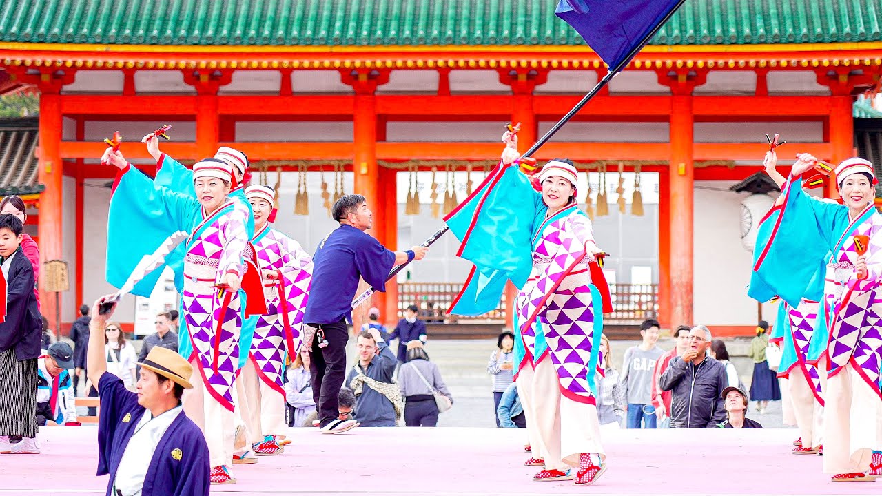 [4K] 鳴子連梵天　京都さくらよさこい 2025 さくよさ 日曜日 神宮道会場 (中央)