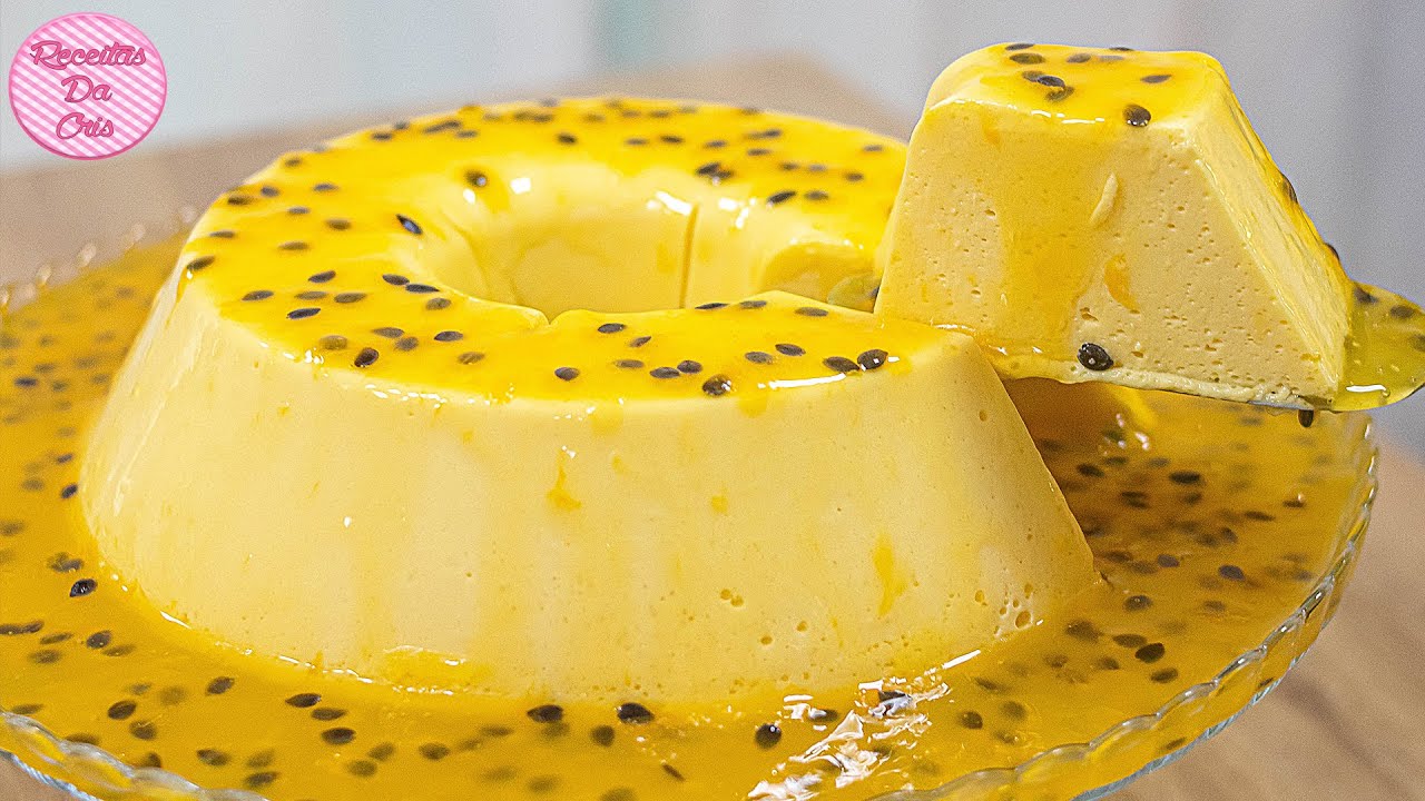 REFRESCANTE GELADO PUDIM DE MARACUJÁ COM CALDA CREMOSA | RECEITAS DA CRIS