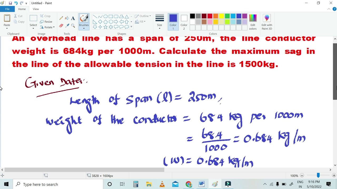 Sag calculation based problem#1