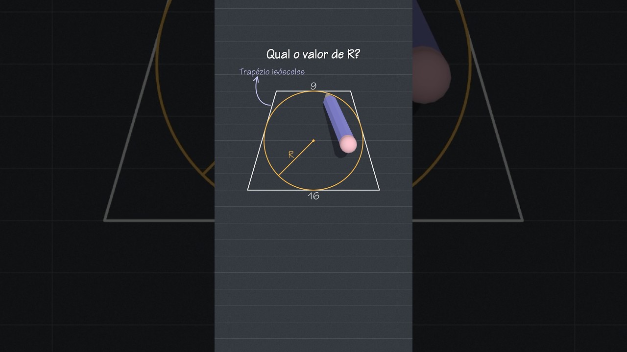 Qual o raio do c&iacute;rculo inscrito nesse trap&eacute;zio is&oacute;sceles? #geometria #triangulo #circunferencia