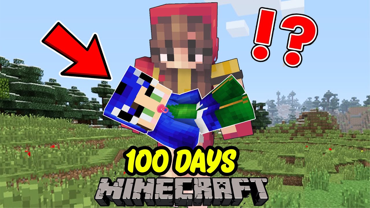 I Survived 100 Days With A Baby in Minecraft