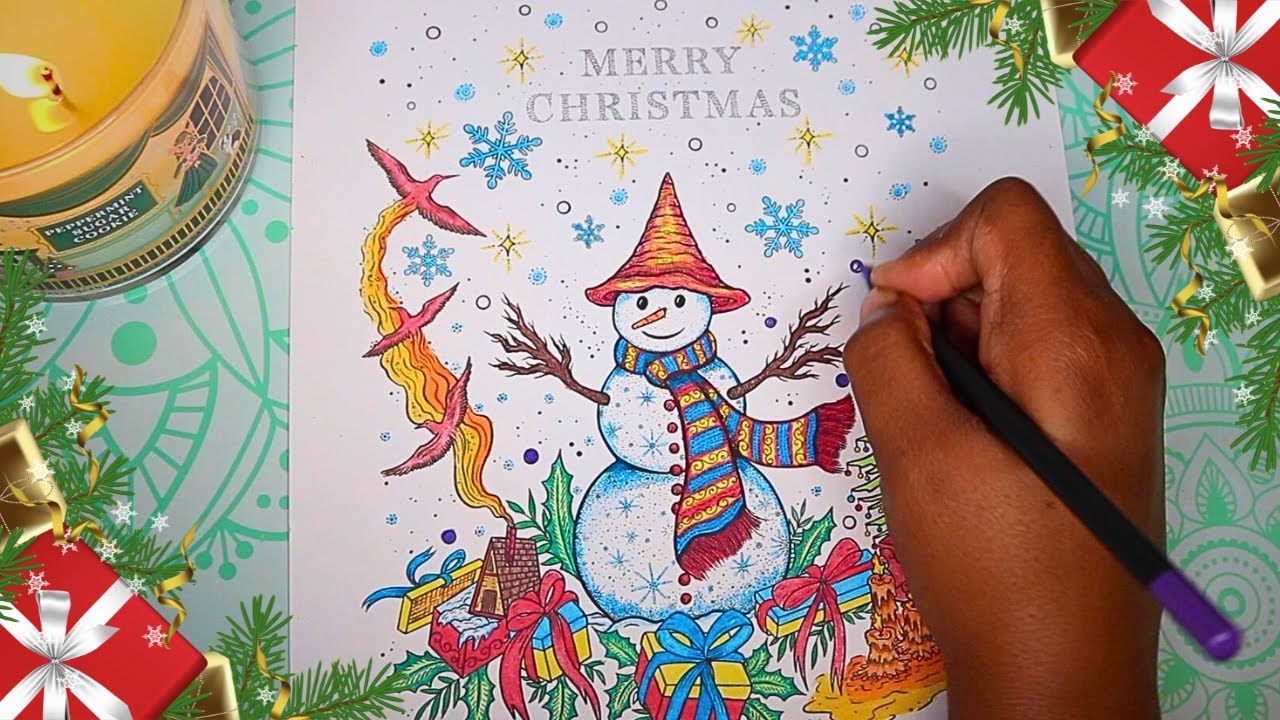 Merry Christmas ☃️🎄 | Free Illustration:  Melpomeni Chatzipanagiotou | Speed Coloring