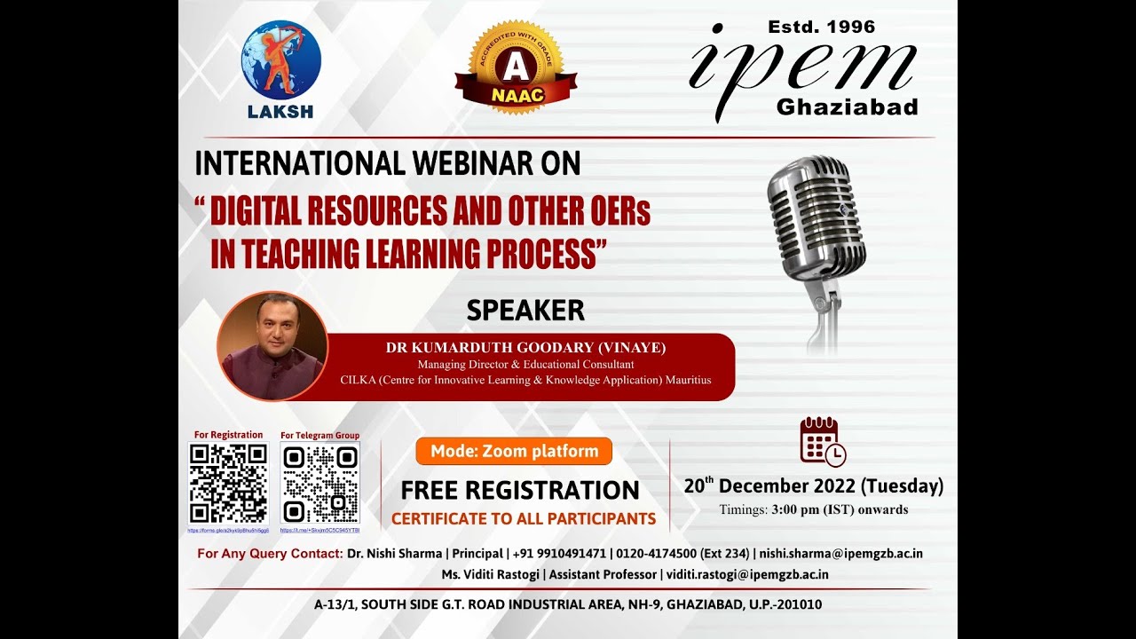 International Webinar on Digital Resources and other OERs in Teaching Learning Process