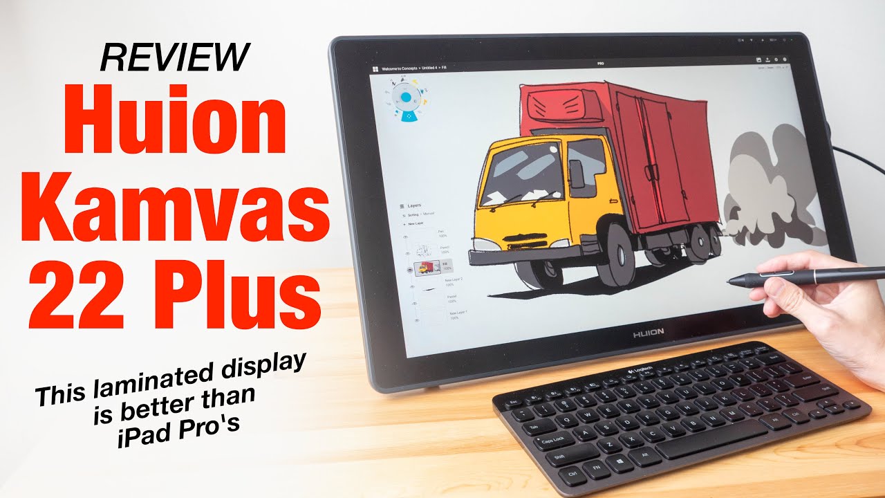 Huion Kamvas 22 Plus laminated display is better than iPad Pro's