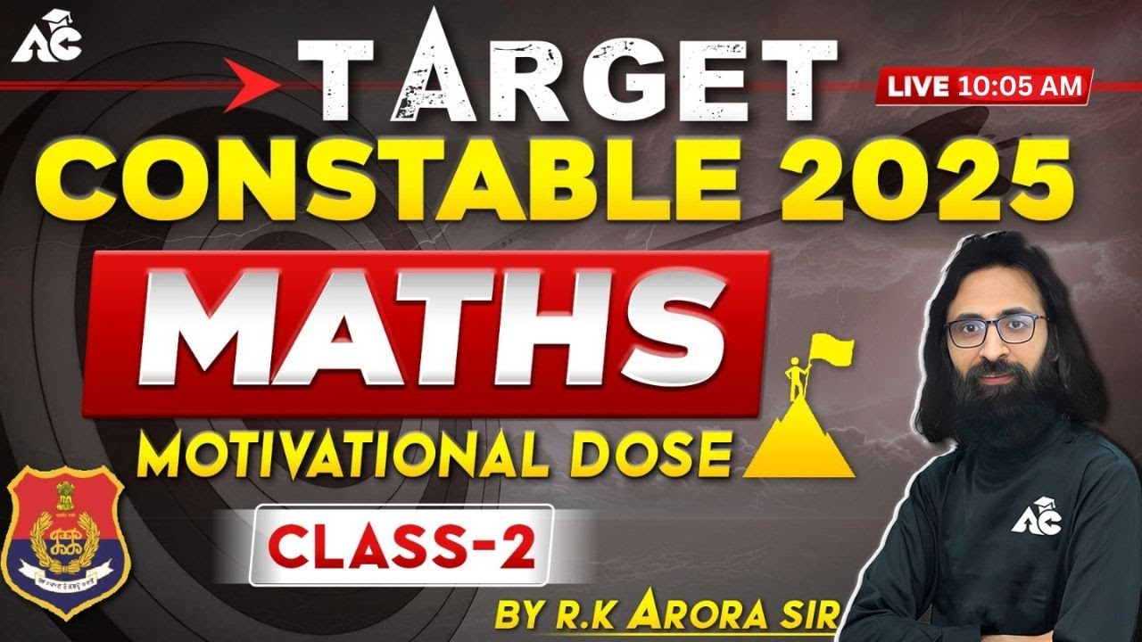 Target Punjab Police Constable 2025 | Maths Class | Motivation dose | By RK Arora Sir #2