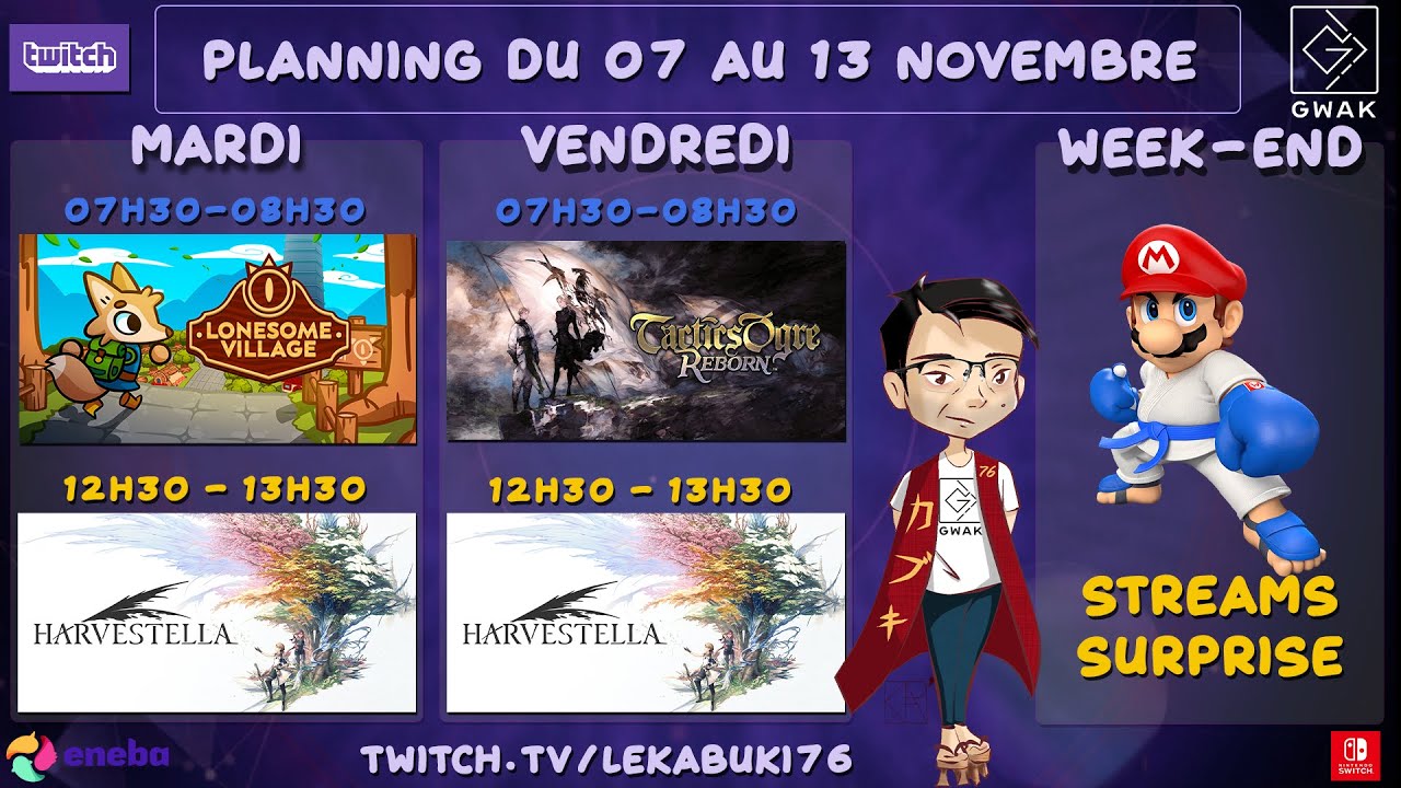Planning Stream du 07 au 13 Novembre 2022 - Lekabuki76