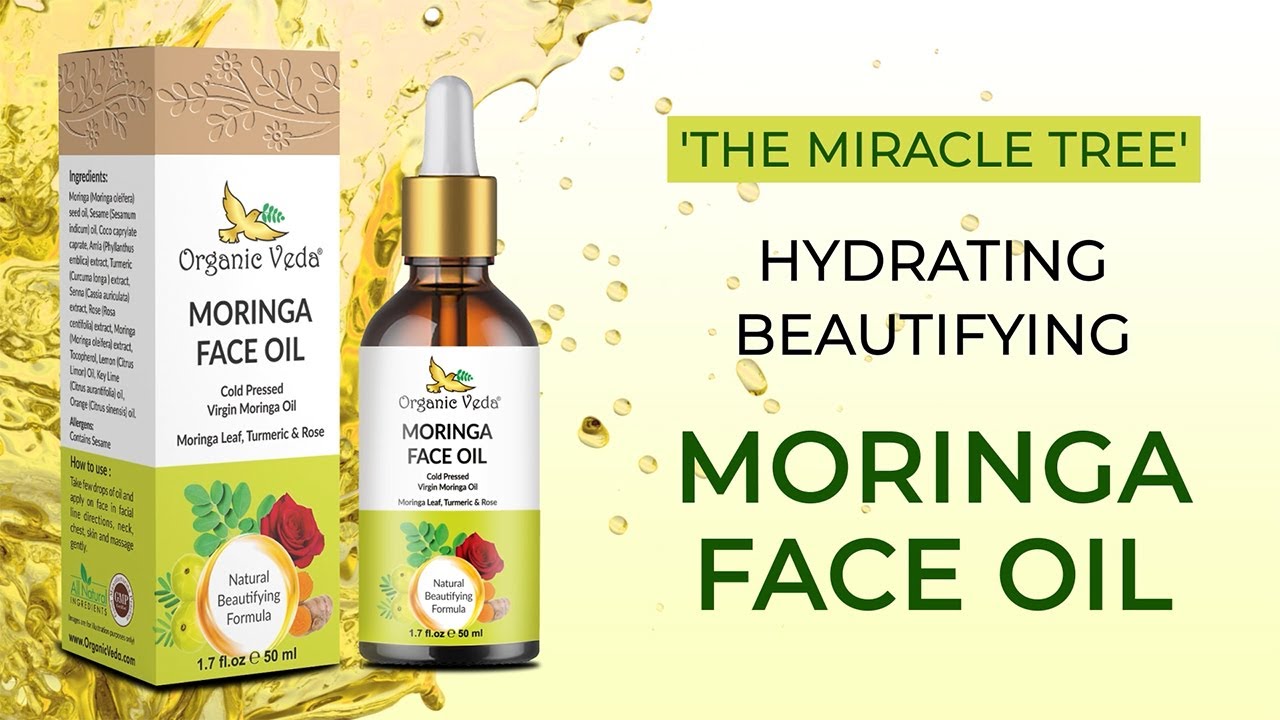 Miracle Glow: Organic Veda Moringa Face Oil for Radiant, Youthful Skin | Day & Night Beauty Serum