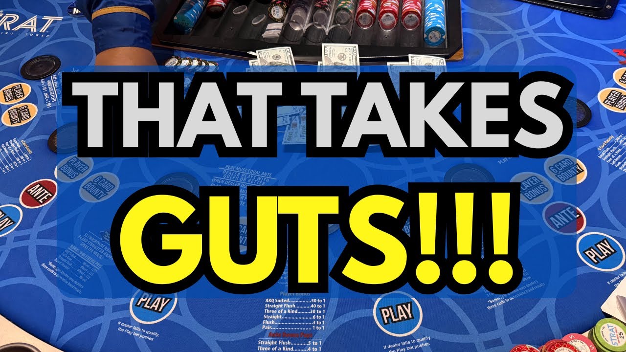 THAT TAKES GUTS! 🍀🍀 3 CARD POKER in LAS VEGAS!
