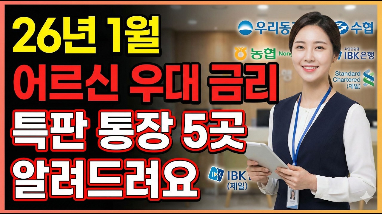 26년 1월 새해 어르신 우대금리 제일 높은 통장 5곳 알려드려요
