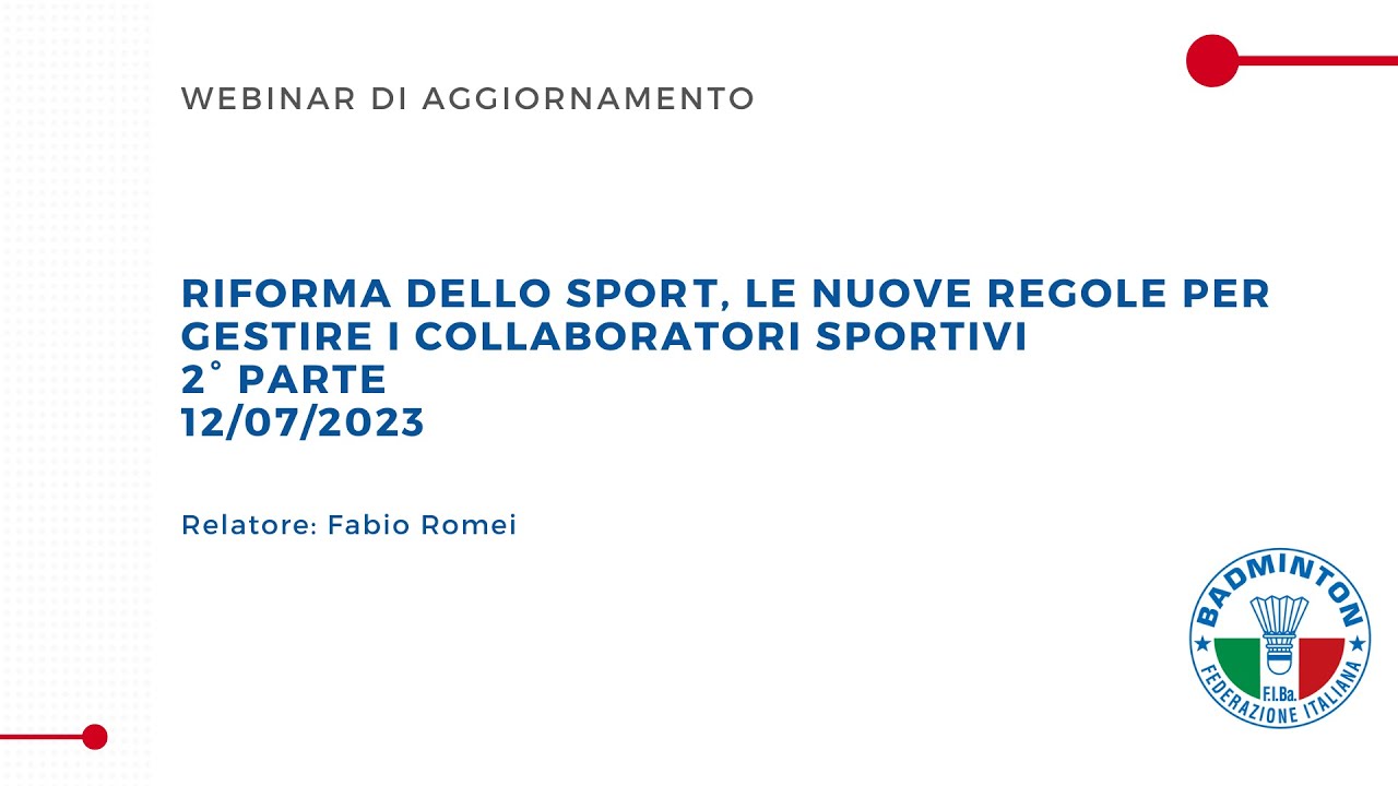 Le nuove Regole per gestire i Collaboratori Sportivi - Parte 2