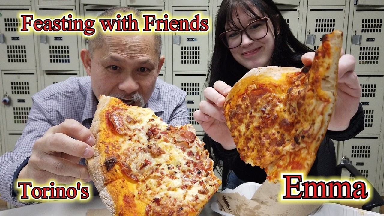 🍁#1 value | Best Pizza Slice in Kingston | Feasting with Friends w/ Emma at Torino Pizza