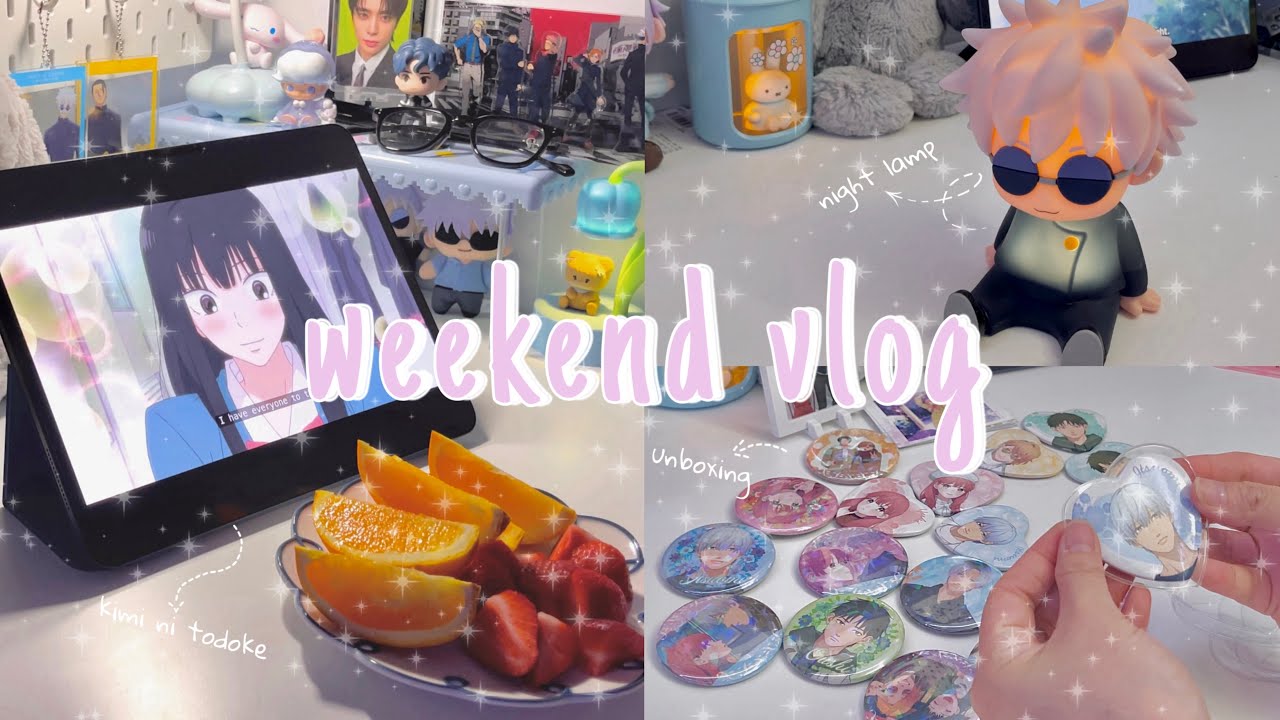 weekend vlog | anime, unboxing a sign of affection merch, gojo night light, etc…