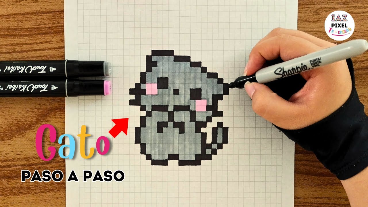 Como pintar un GATO en PIXEL ART – Tutorial paso a paso #gato #gatos
