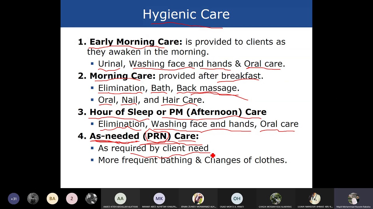 Introduction to Nursing (section 1) - Ninth Lecture (Hygiene)