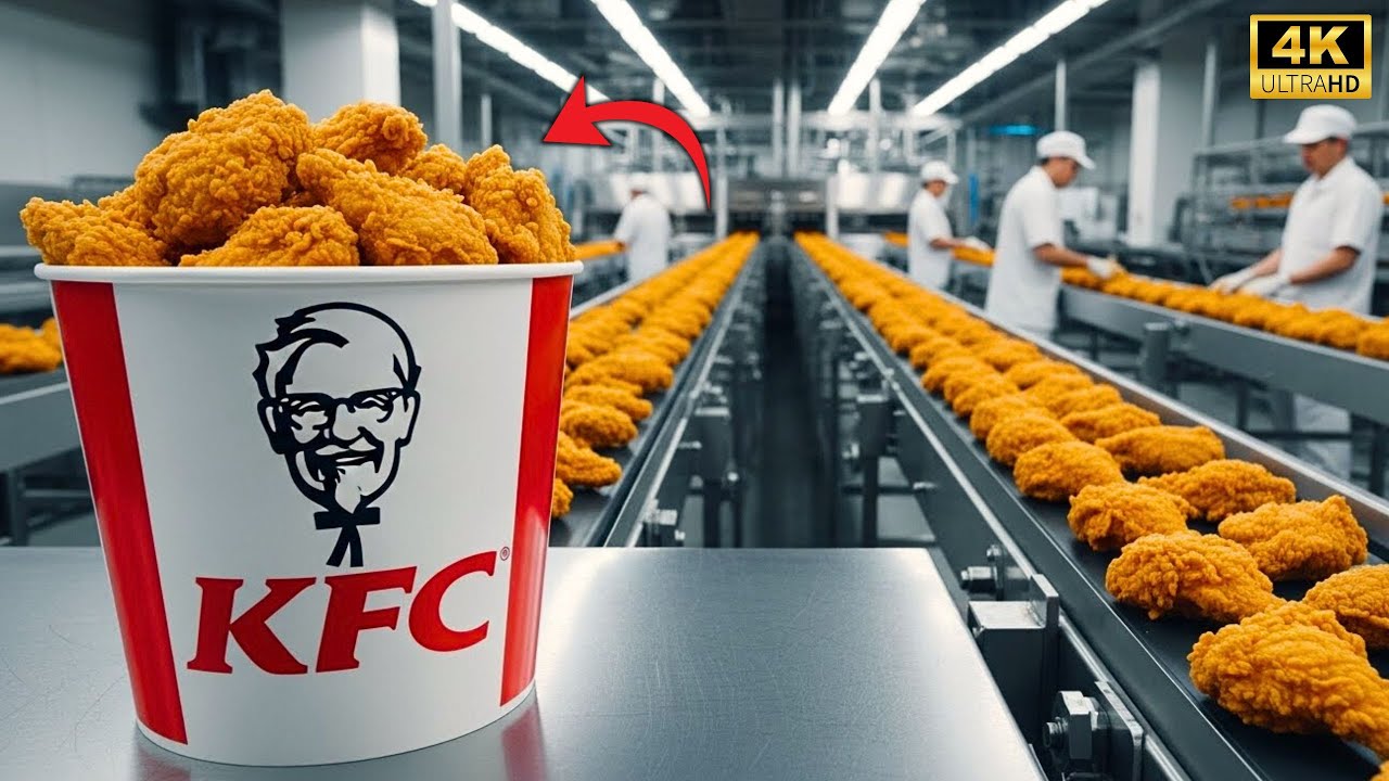 Dentro de la Línea de Producción que Transforma Pollo en Filetes Crujientes de KFC — ¡Es Surreal!