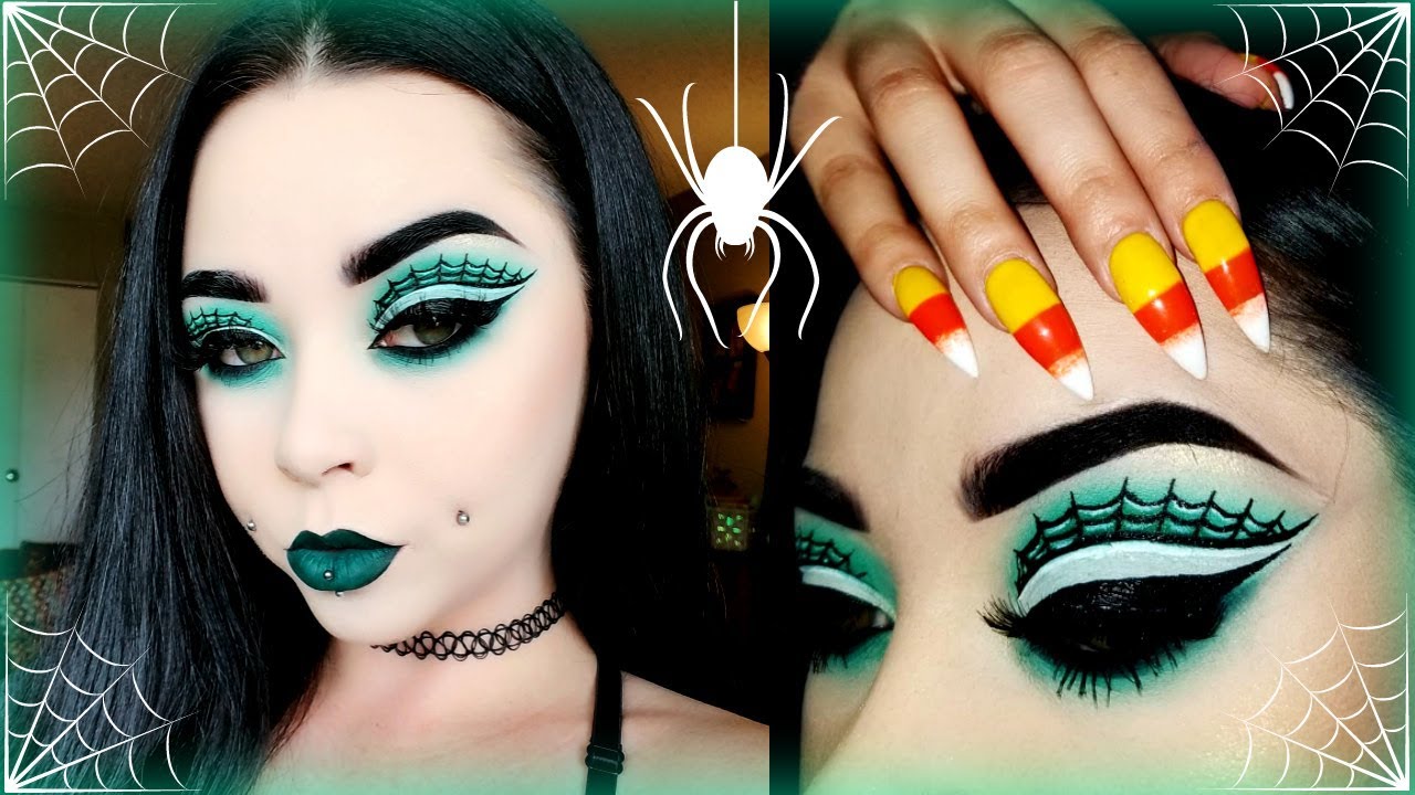 Glam-O-Ween: Green Spiderweb Cut Crease | Sydney Nicole