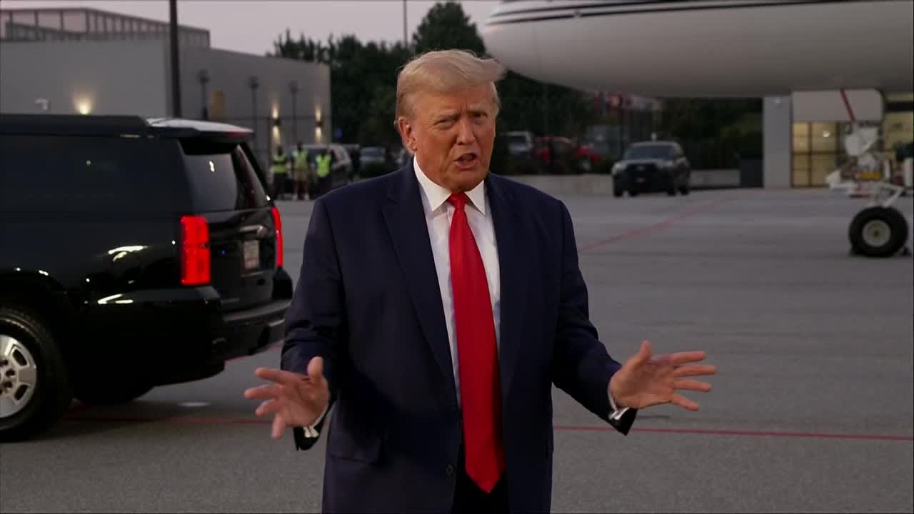 Trump addresses media after being bonding out of jail | FOX 5 News