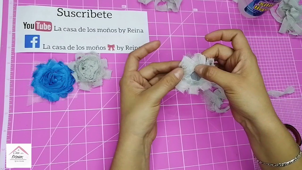 Cómo hacer flor shabby con tela chifón fácil // Maratón de flores hechas a mano .