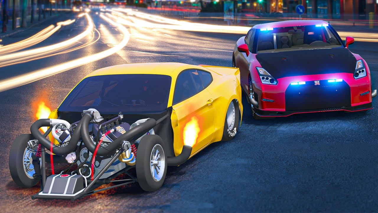 GTR Cop's Destroy Mustang drag car  | GTA 5 RP