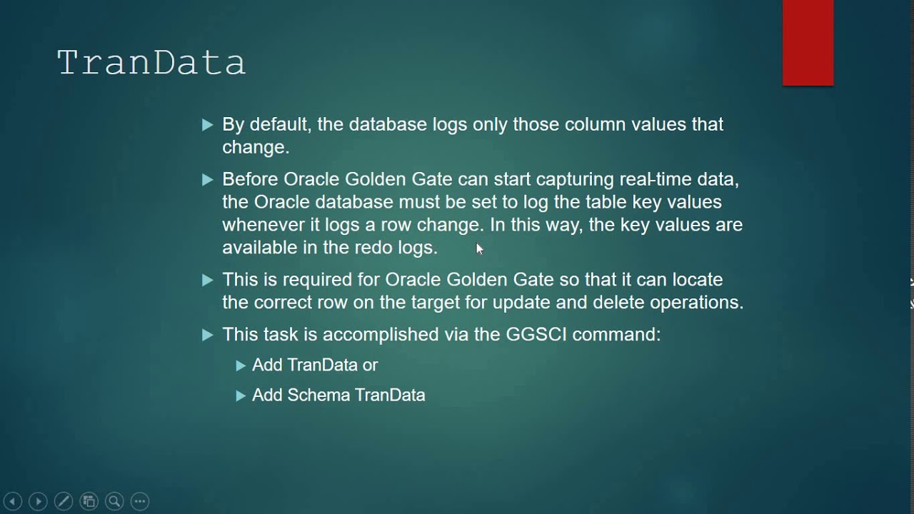 TranData In Oracle GoldenGate