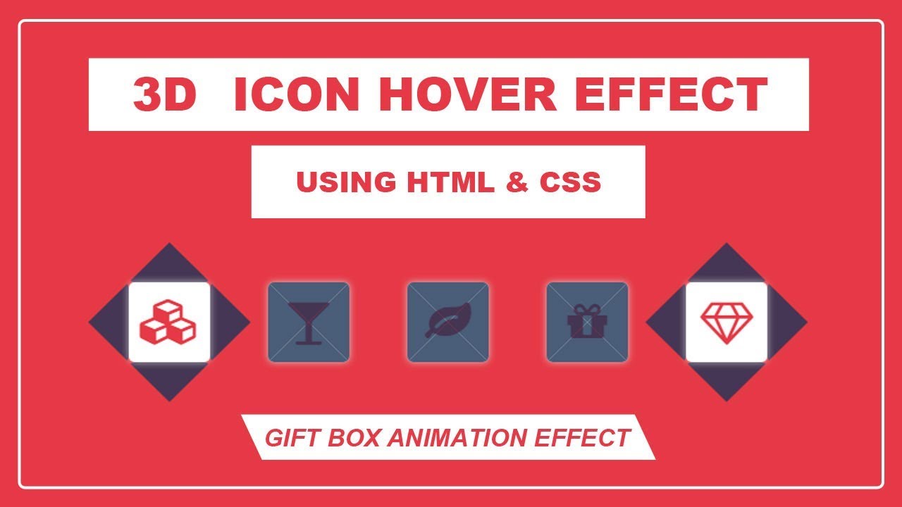 3D Icon Hover Effect - Icon hover Animation effect - CSS Icon hover effect - transform-style
