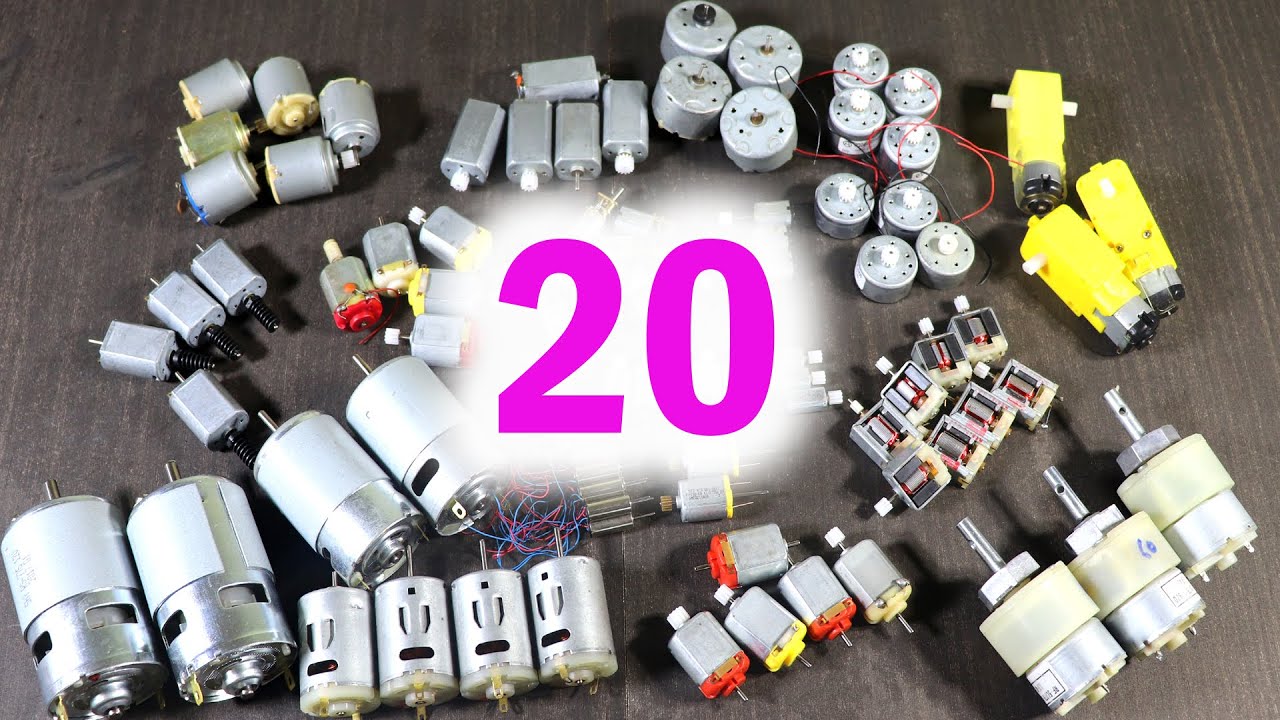 20 Different Types of DC Motors in My School Science Project Kit