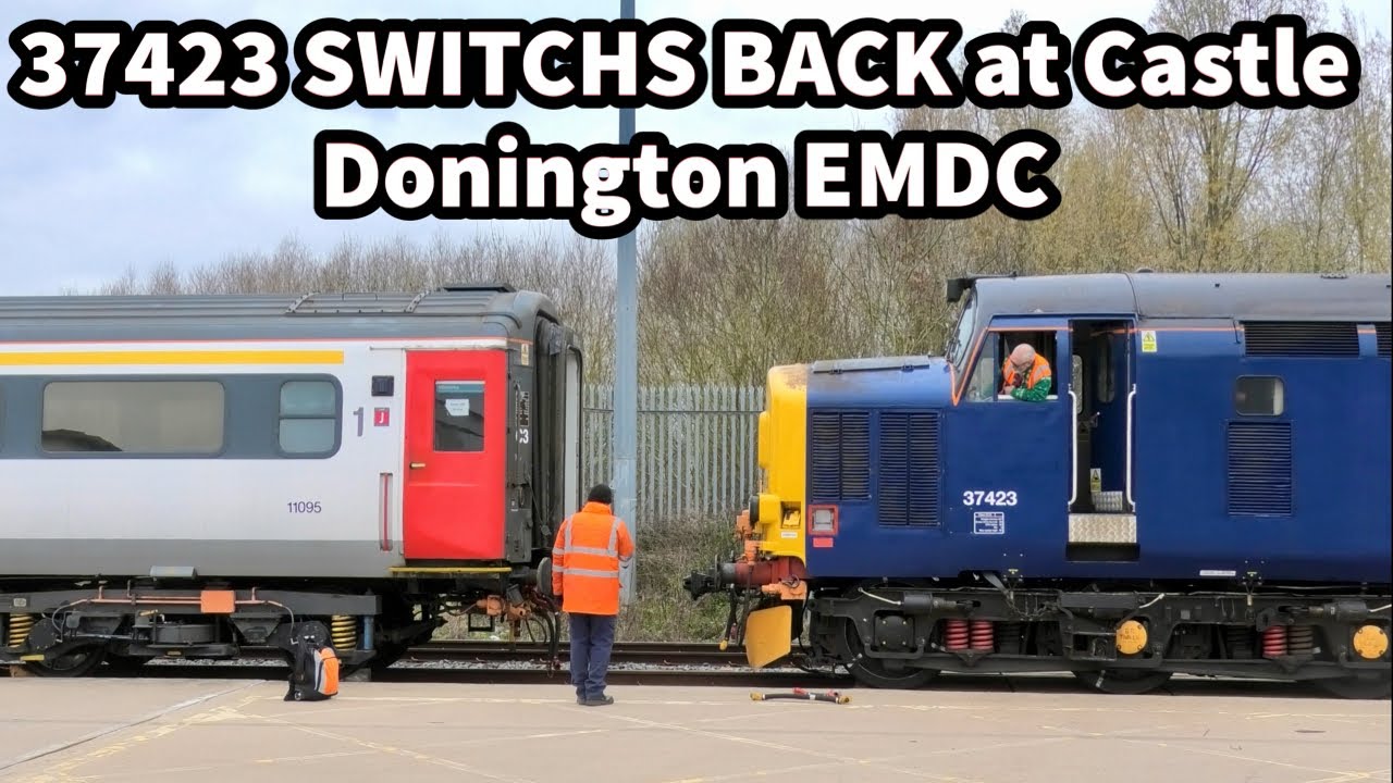 37423 at CASTLE DONINGTON EMDC to collect EASTERN RAIL Mk3's & 4L38 Runs-Around at JCT..! 11/12/24