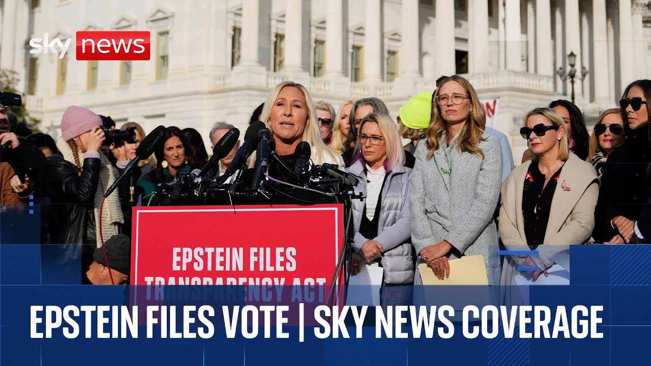 Epstein survivors call for release of files ahead of vote | Sky News coverage
