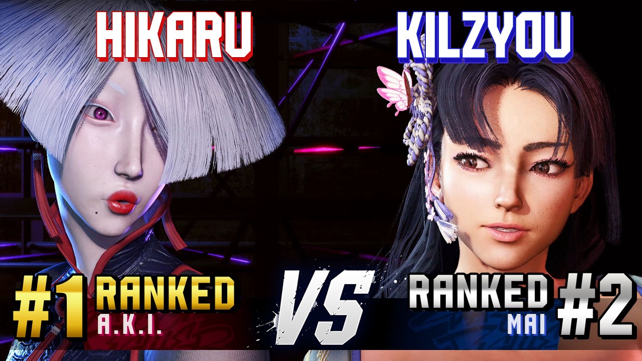 SF6 ▰ HIKARU (#1 Ranked A.K.I.) vs KILZYOU (#2 Ranked Mai) ▰ High Level Gameplay