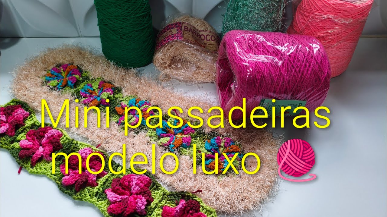 💥 Mini passadeira modelo luxo 🧶❤️🩷💚.#croche #produçãodecroche .
