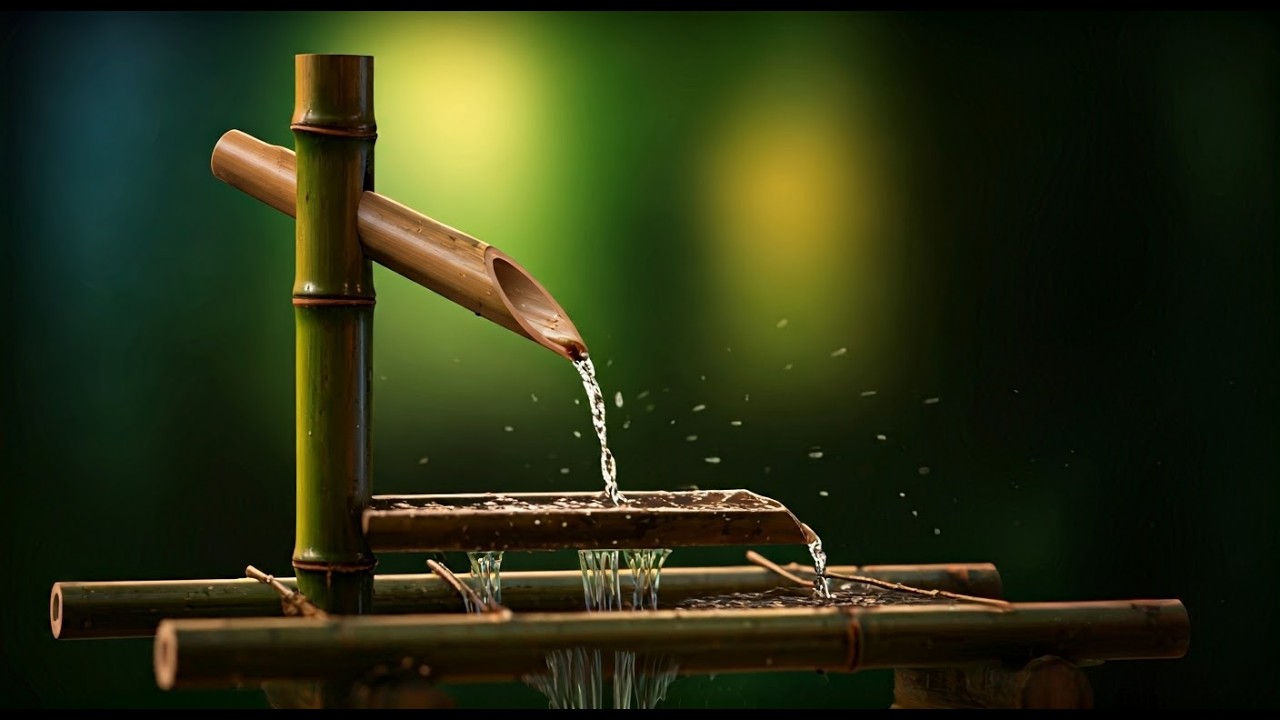 Bamboo Water Sounds & Relaxing Music 🌿 | Calming Ambience for Meditation & Stress Relief