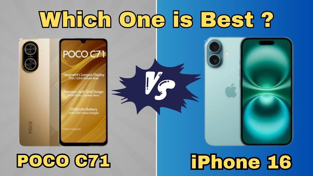 POCO C71 vs iPhone 16 🔥 Budget vs Flagship Smartphone Comparison 2025 | Full Specs & Features